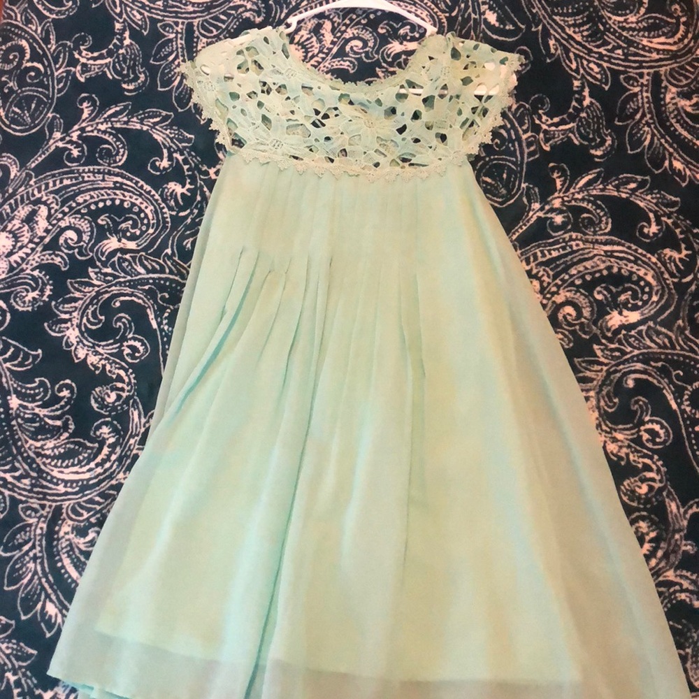 light blue/ mint dress